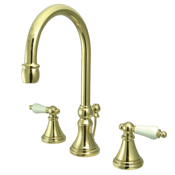 8" Widespread Bathroom Faucet, Polished Brass